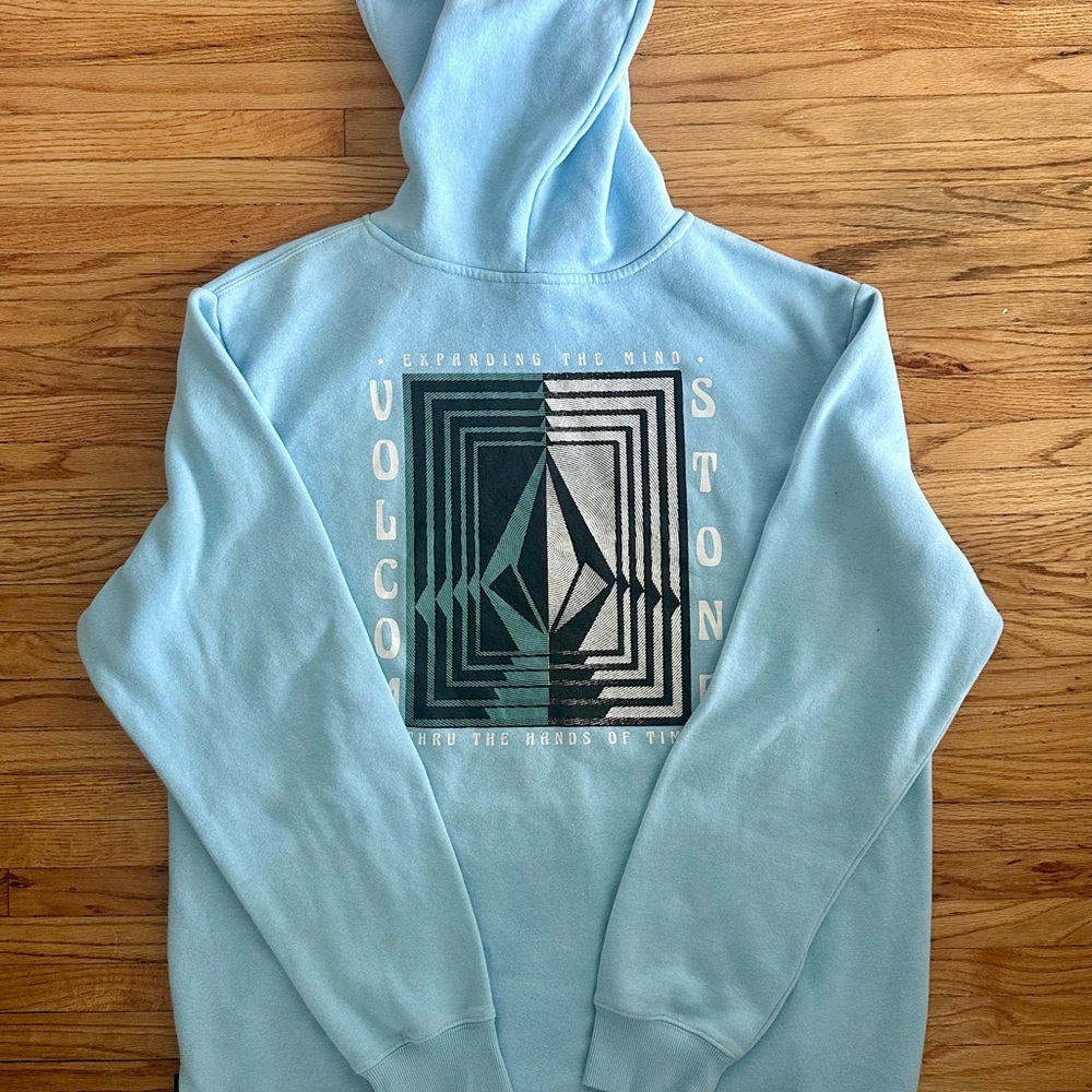 Volcom Men's Sky Blue Graphic Hoodie